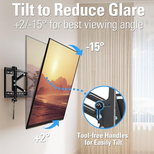 Advanced Tilt TV Wall Mount for 42-90 Inch Flat Screens with 16/24/32 Stud Compatibility - Includes Variation 42"-90" TV & 16/24/32" Studs