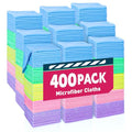 Microfiber Towels Bulk Set - 400 Pack, 12x12 Inches, 5 Colors, Reusable Cleaning Cloths
