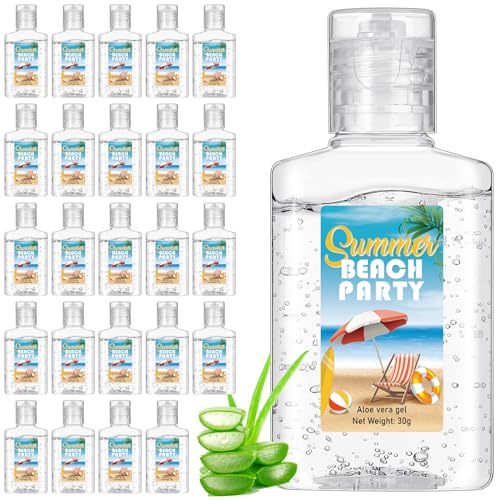 Mini Aloe Vera Gel Bulk Travel Size 1oz for Sunburn Relief and Skin Hydration - Beach Variation
