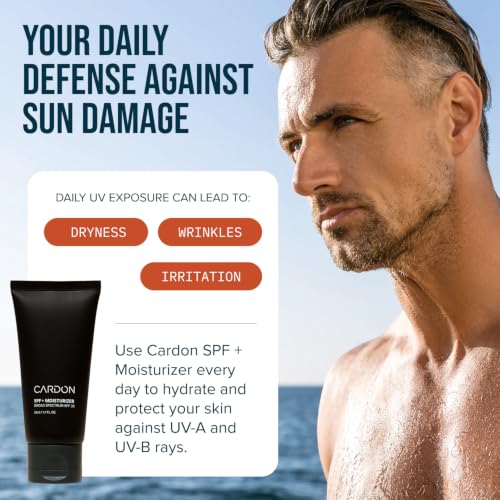 Men's SPF 30 Facial Moisturizer with Cactus Extract, 1.7 Fl Oz - Sun Protection & Anti-Aging