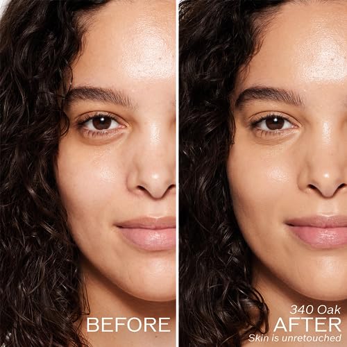 Shiseido RevitalEssence Skin Glow Foundation SPF 30, 340 Oak - Buildable, Medium Coverage - 24-HR Hydration & 12-HR Wear - Transfer, Crease & Fade Resistant - Non-Comedogenic - All Skin Types