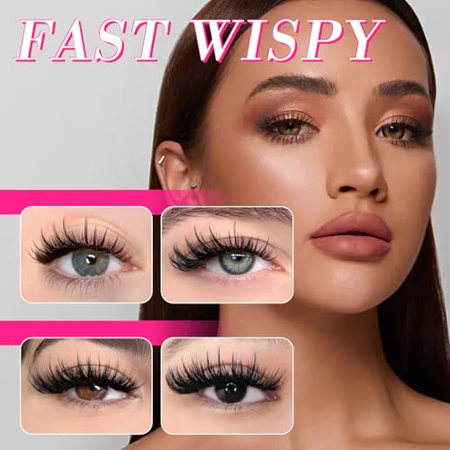 TDANCE Premade Fans Eyelash Extensions 320 Fans Pre Made Fans Lash Extensions Middle Stem Heat Bonded Premade Lash Fans Volume Lash Extensions(320-WISPY-7D-0.05-C-8-15mm)