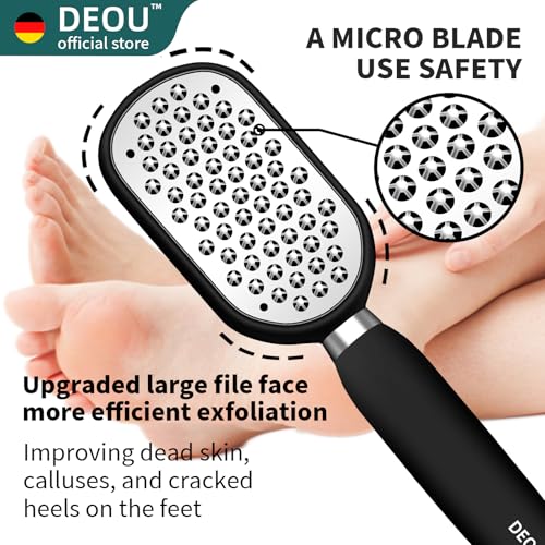 DEOU Metal Foot File Black - Callus Remover for Dead Skin & Heel Repair