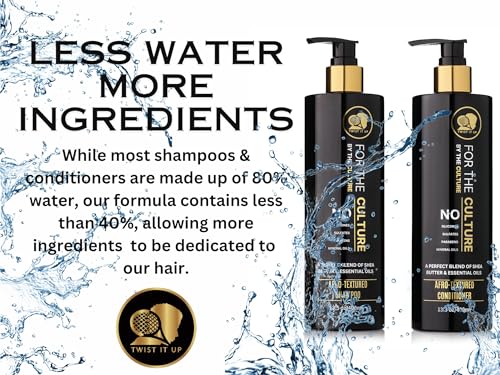 Moisturizing Shampoo & Conditioner Set for Afro-Textured Hair - Sulfate & Paraben-Free, Natural Ingredients
