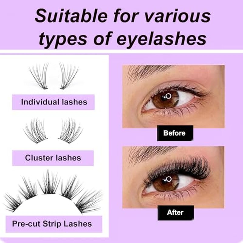 Lash Cluster Glue and Remover Kit,Waterproof & 96 Hours Long Lasting Strong Hold Lash Bond and Seal+Lash Remover Eyelash Adhesive and Remover for DIY Eyelash Extensions(2 in 1 Bond and Seal+Remover)