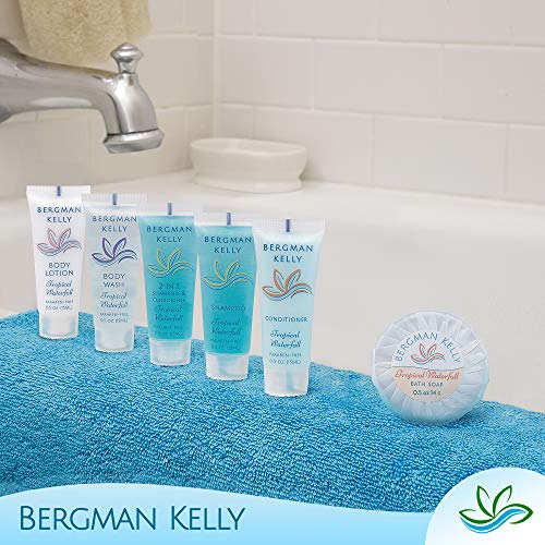 Bergman Kelly Tropical Waterfall Hotel Soap & Shampoo Conditioner Set 0.5 oz (50 Pack Each) - Travel Size Toiletries