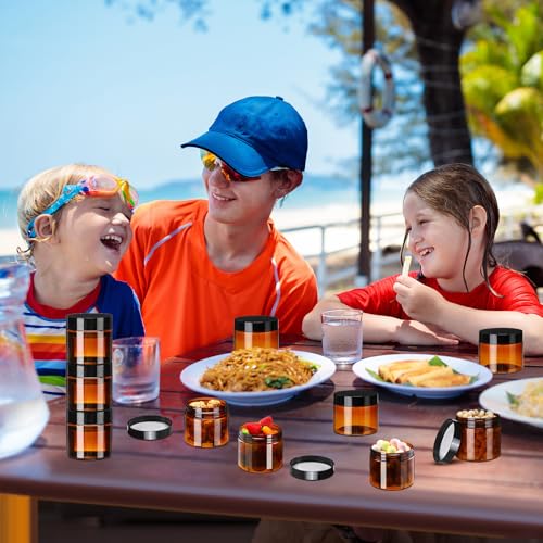 Amber Plastic Jars with Lids - 40 Pack, 10 oz Cosmetic Containers - Variation: Amber / 10 oz