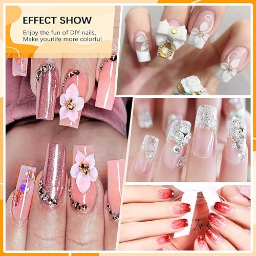 Acrylic Nail Kit for Beginners - Complete Gel Nail Art Set with 3 Colors & Glitter Powders