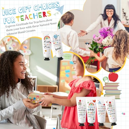 72 Set Teacher Appreciation Gifts Hand Cream Set Moisturizing Hand Lotion Thank You Teacher Gifts Travel Size with Cards Organza Bags for Dry Cracked Mother's Day