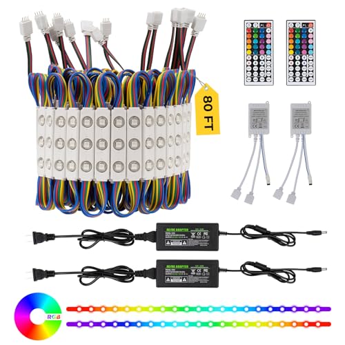 White 80FT RGB LED Storefront Lights for Business Window Signage