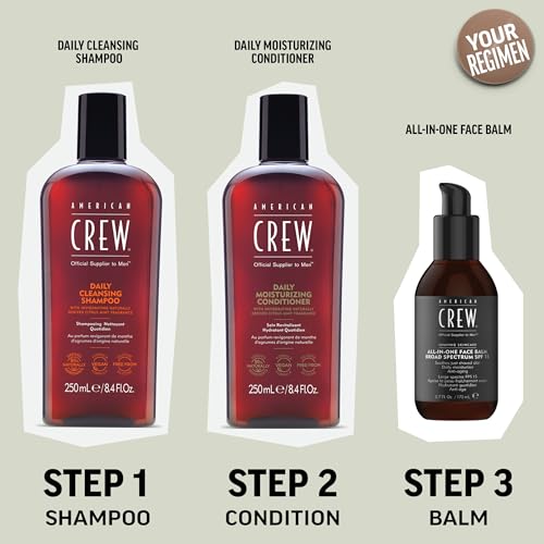 American Crew Shampoo for Men, Daily Cleanser, Naturally Derived, Vegan Formula, Citrus Mint Fragrance, 33.8 Fl Oz