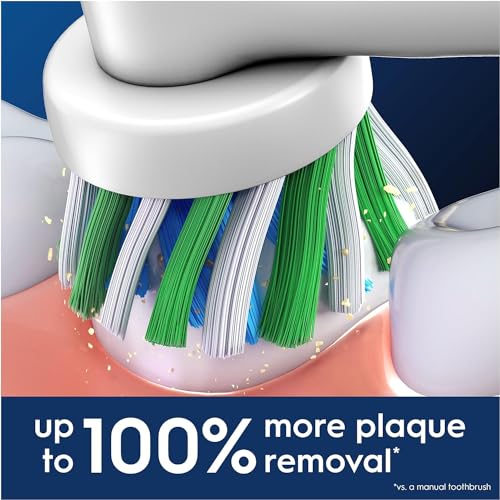 White 8 Pack Electric Toothbrush Replacement Heads for Oral-B Cross Action - X-Shape Bristles