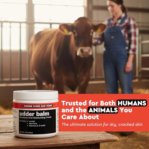 Dionne Farm and Home Udder Balm ? Made in USA ? Lanolin Healing Skin Care Cream for Dry, Cracked Hands ? Non-Greasy Working Hands Cream & Body Moisturizer for Dry Skin Relief, 16 Fl Oz Jar
