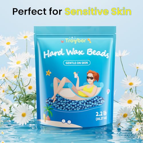 Troyber 2.2lb Hard Wax Beads for Coarse Hair Removal - Brazilian, Bikini & Body