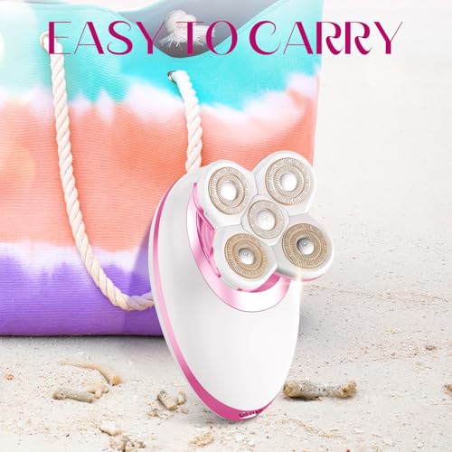 Electric Razors for Women Legs, Flawless Electric Shaver for Women, Rechargeable Waterproof Women's Electric Trimmer for Arms Legs Underarms and Pubic Area (Pink)