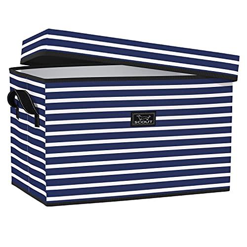 SCOUT Rump Roost Large Lidded Storage Bin - Collapsible Nantucket Navy