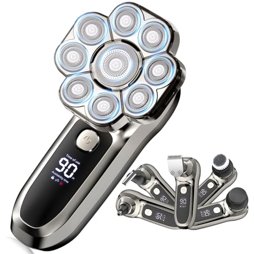 9D Head Shaver for Bald Men - Waterproof Rotary Razor Gunmetal 9D