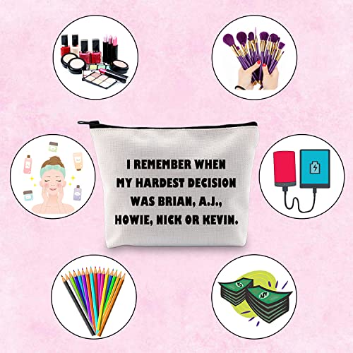 TSOTMO Classic Boy Band Fans Gift My Hardest Decision Was Brian A.J. Howie Nick Or Kevin Zipper Pouch Makeup Bag (NICK OR KEVIN)