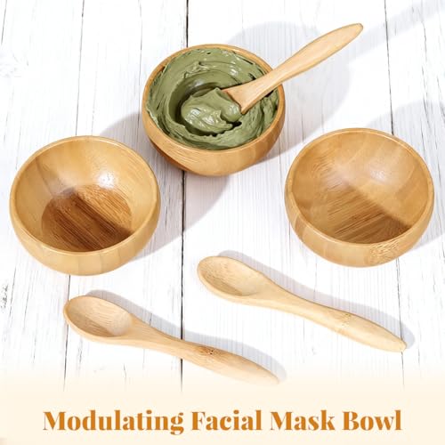 Eco Bamboo Mixing Bowl - Cute Miuni Small Facial Skin Care Mixing Bowl DIY Homemade Mini Cosmetic Tool Sets