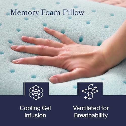 King Size Cooling Gel Memory Foam Pillows Set of 2 – Ventilated Support for Side & Back Sleepers