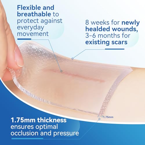 Silicone Scar Sheets Ultra-Thick 1.75mm Trimmable for Old & New Scars