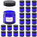 2 oz Blue Glass Jars with Lids - 24 Pack Small Cosmetic & Travel Containers
