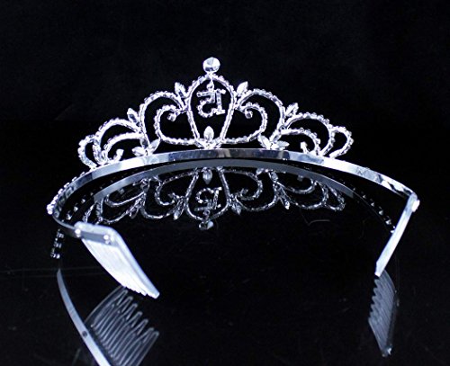 Clear Austrian Rhinestone Tiara with Hair Combs for Quinceanera & Princess Birthday