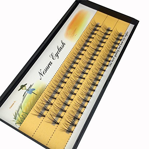 BODERMINCER 10D 60pcs Black Handmade False Eyelashes Natural Long Individual Eyelashes Extension Fake Lashes Makeup Beauty Cosmetic (6mm)