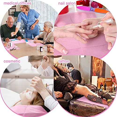 Disposable Nail Table Towels Mat Pink 250 Pcs Waterproof Patient Bibs