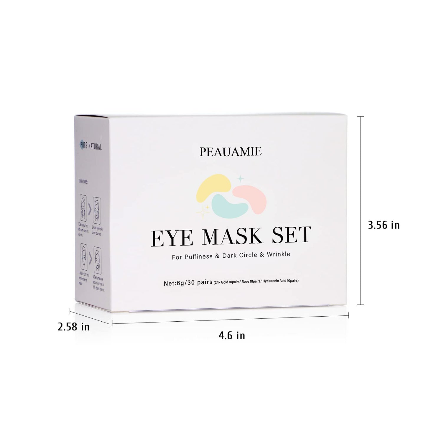 PEAUAMIE Under Eye Patches Gold and Hyaluronic Acid for puffy eyes,Rose Eye Masks for Dark Circles and Puffiness skin care Smooth Wrinkles products 30 Pairs