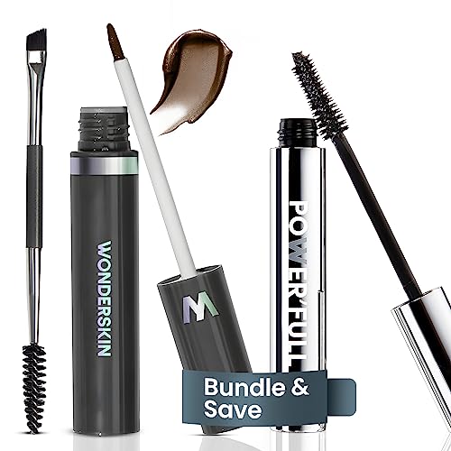 Wonderskin Dream Brow Eye Brow Gel Serum (Brunette) and Power'full Mascara for Length and Volume
