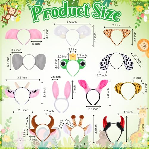 35 Pcs Animal Ears Headbands for Kids & Adults - Zoo Jungle Cat Hair Accessories