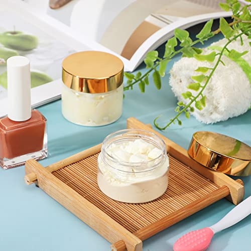 36 Pack 4 oz Plastic Cosmetic Jars with Gold Lids - Airtight Reusable Storage Containers