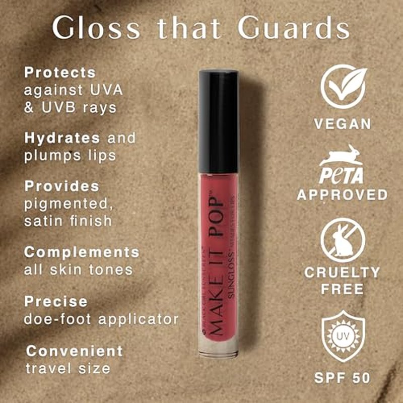 BLACK GIRL SUNSCREEN Make It Pop Sungloss for Women - SPF 50 Tinted Lip Gloss, Sunscreen Sungloss, Sun Protection for Skin, Hydrating & Moisturizing Care, Satin Finish - Cherry Noir, 0.13 fl oz