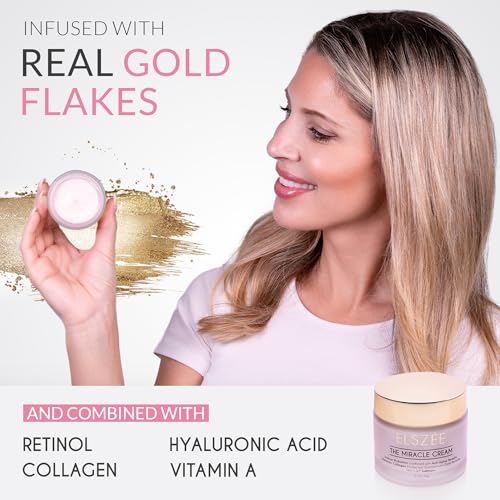 Luxury Anti-Aging Face & Neck Cream with Gold Particles - Hydrating Wrinkle Repair 1.7 oz