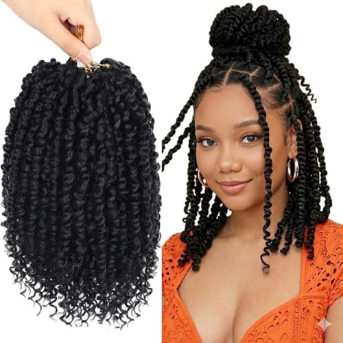 Bileaf Passion Twist Crochet Hair 10 Inch - 8 Pack, Faux Locs for Black Women