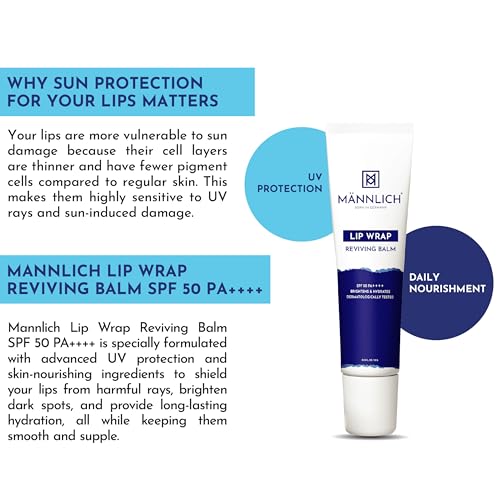 Mannlich Lip Balm For Men Lip Care With Spf 50 Pa++++ Protection - Lip Lightening For Dry & Chapped Lips - Moisturizes, Long-Lasting Hydration With 2% Kojic Acid,10 g (Pack of 1) Off White