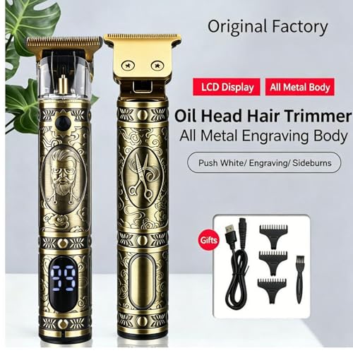 Men's Beard Trimmer with Zero Gap T-Blade, Cordless Hair & Beard Grooming Kit