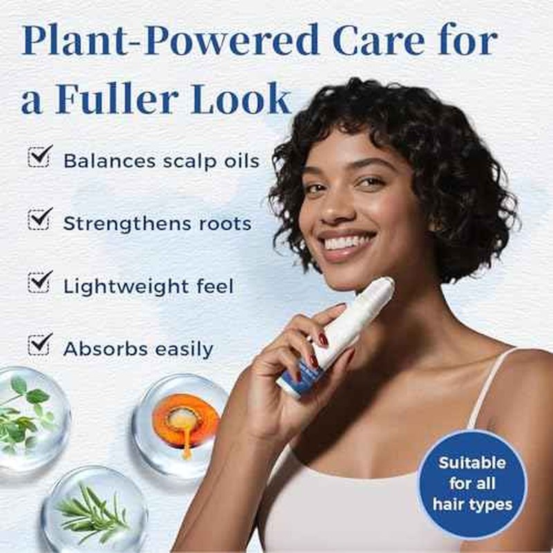 Hair Growth Serum Roll On 25ml with Saw Palmetto, Rosemary & Pea Extract£¬Helps Support Thicker, Fuller Hair Appearance£¬Clean, Non-Greasy Hair Loss Support for Men & Women Pack of (1)