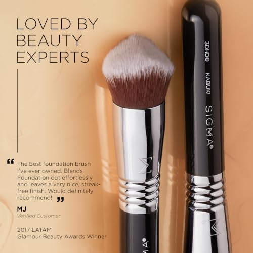 Sigma Beauty 3DHD Kabuki Brush - Dense Foundation Makeup Brush - 1 Count