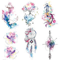 6 Sheets Tiny Small Temporary Tattoos For Women Men Finger Hands Neck Wrist Face, Cute Long Lasting Cartoon Fake Tattoo Stickers For Kids Boys Girls Black Blue Red Lotus Fish