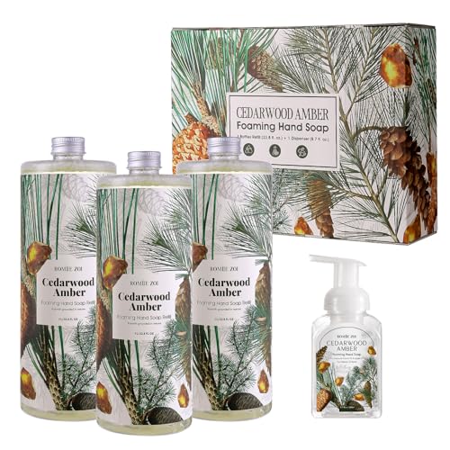 ROMIIE ZOI Cedarwood Foaming Hand Soap Refill Pack 3 x 33.8 Fl Oz - Sensitive, Moisturizing, Eco-Friendly