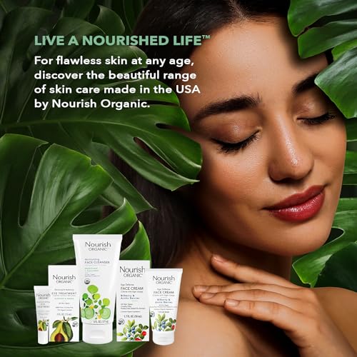 Nourish Organic Eye Treatment, Avocado & Argan ? Renewing & Hydrating Under Eye Brightener with Vitamin C + Washable Cotton Round