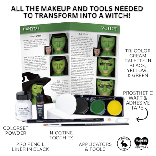 Mehron Makeup Professional Witch Character Kit - Costume Makeup Set for Halloween & Cosplay