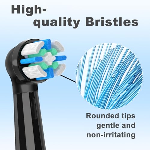 JSMIOROSE Black 12 Pack Replacement Toothbrush Heads for Oral B IO Series Electric Toothbrushes