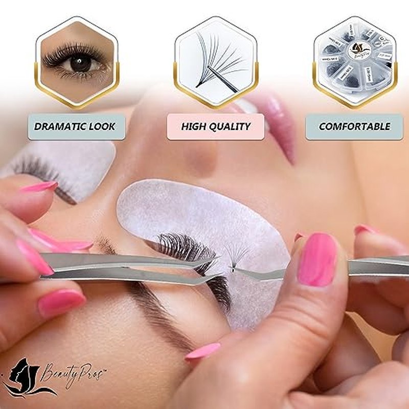 10D Premade Volume Lash Extension Kit- 5D Mixed Tray 1000 Premade Fans Eyelash Extensions - Promade Lash Fans Pointed Handmade Premade - Loose Fans Thin Base (10D C-Curl 9-16mm)