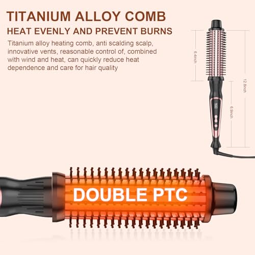USHOW 1.5 Inch Rose Gold Thermal Hair Brush for Blowouts – Ionic Ceramic