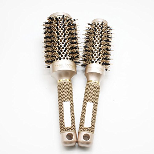 Professional Hair Brush Set with Thermal Aluminum Tubes & Clips for Styling & Curling