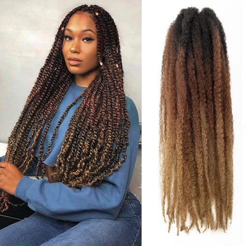 24 Inch Marley Twist Hair Afro Twist Hair Extensions - 8 Pack, Variation 1B/30/27