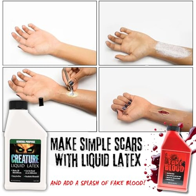 Creature Liquid Latex 2 Pack - CLEAR - General Purpose Professional Special Effects, for Halloween Vampire, Monster, Zombie Makeup and Dress up